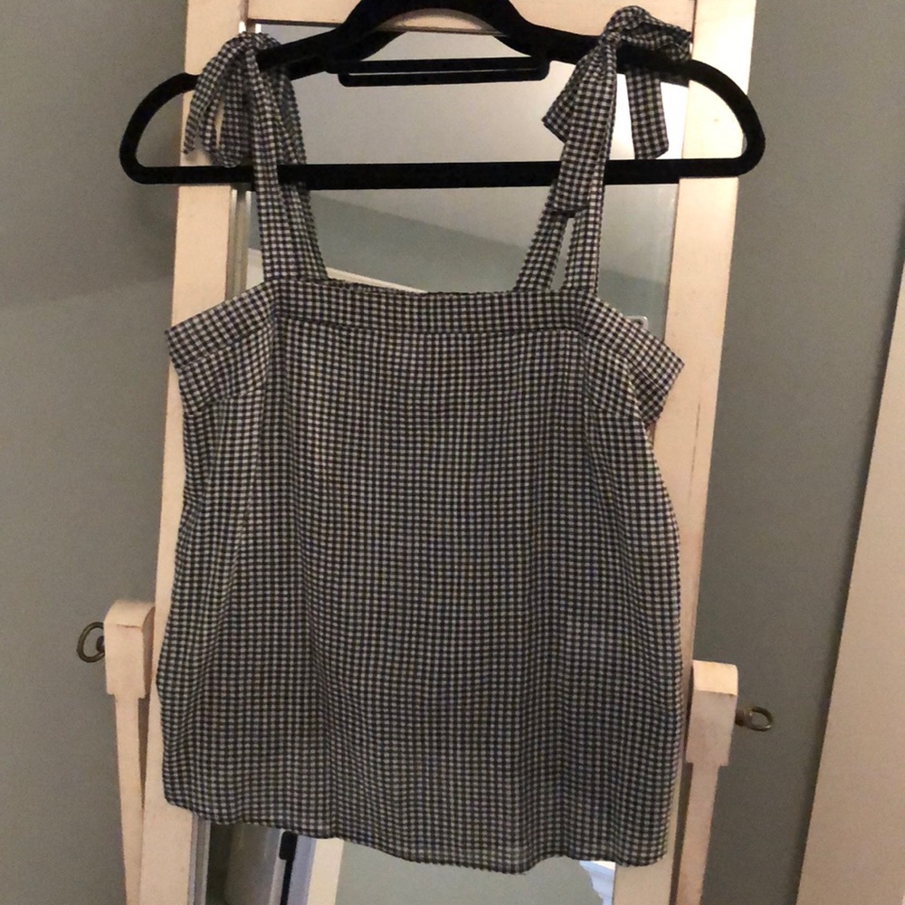 J.Crew Gingham Bow Tank Top
